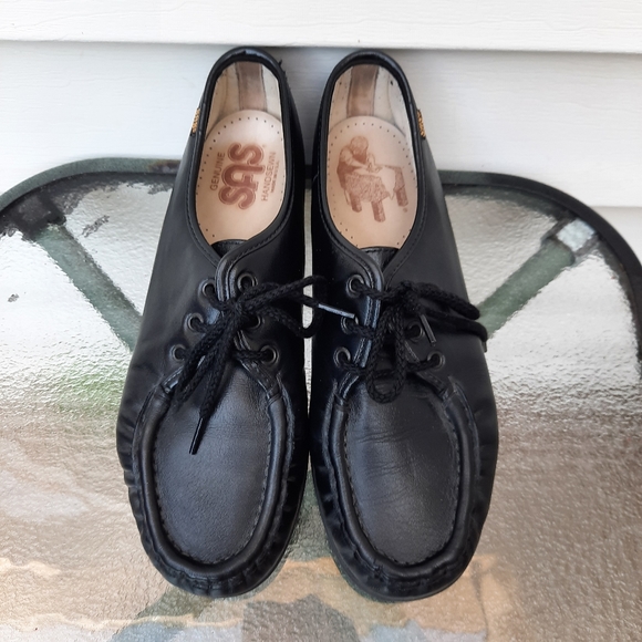 SAS Siesta Hand Sewn Black Lace Up Comfort Shoes - Picture 4 of 10